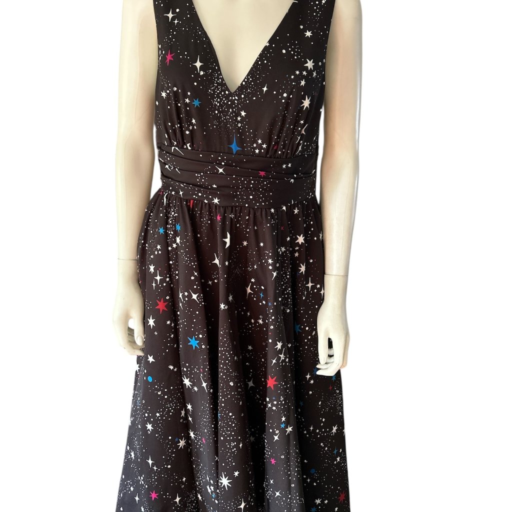 Kate Spade Stunning Celestial Print Sleeveless Midi Dress Size 8 Never Worn